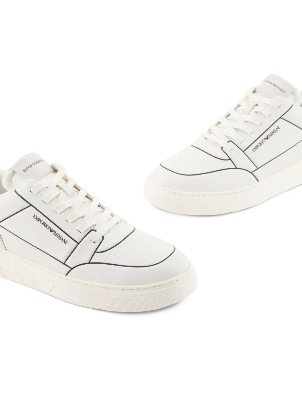 Sneakers bianco nero con dettagli con logo - Preludio Moda