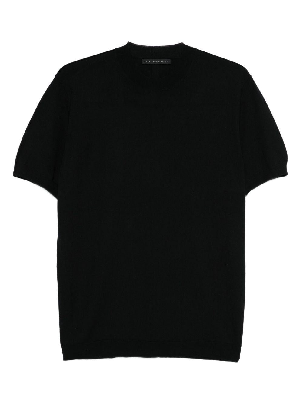 T-shirt nera con girocollo e maniche corte L1MFW25266726 D001 LOW BRAND