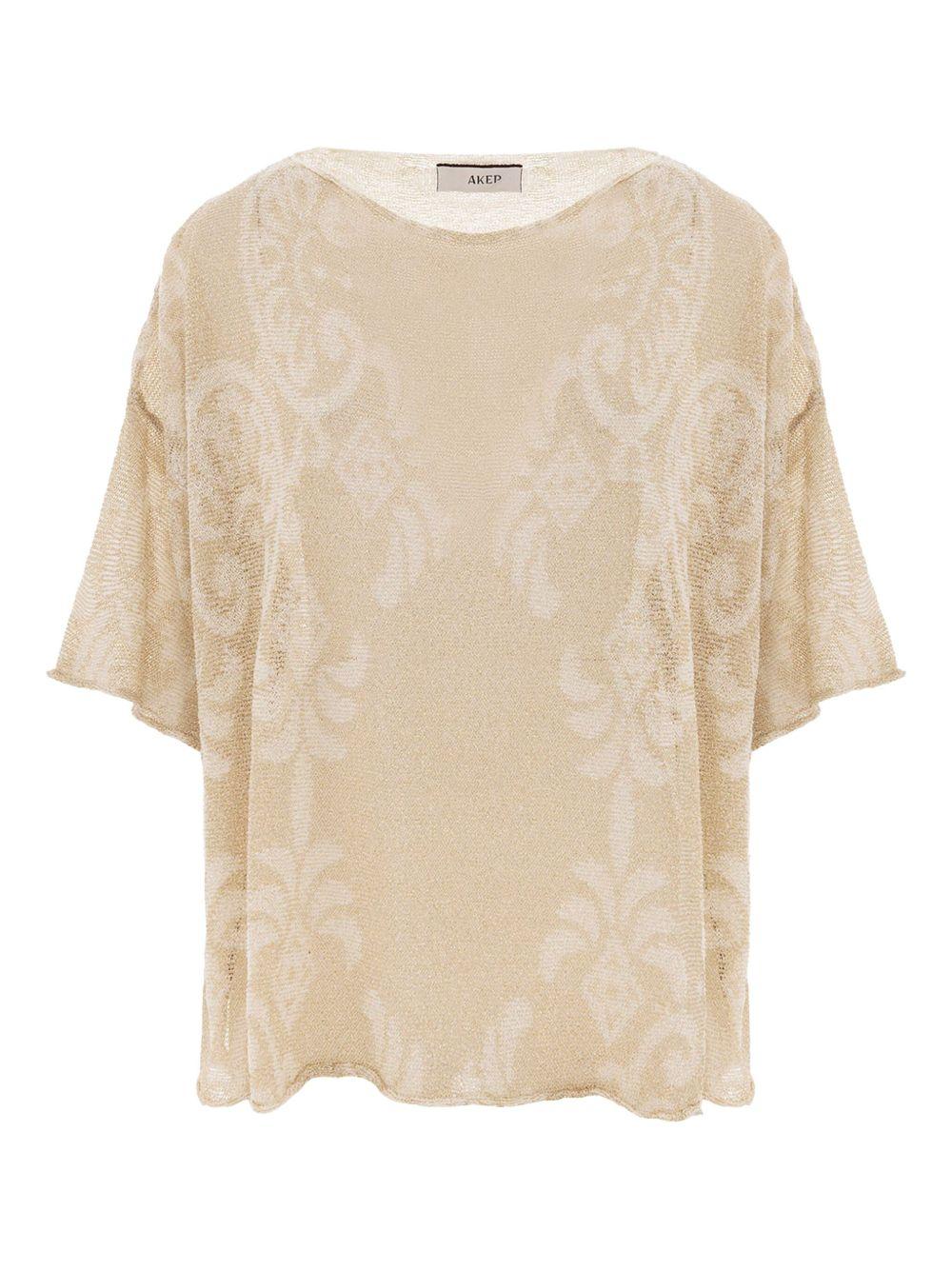 Maglia panna fantasia MGKD05040 PANNA AKEP