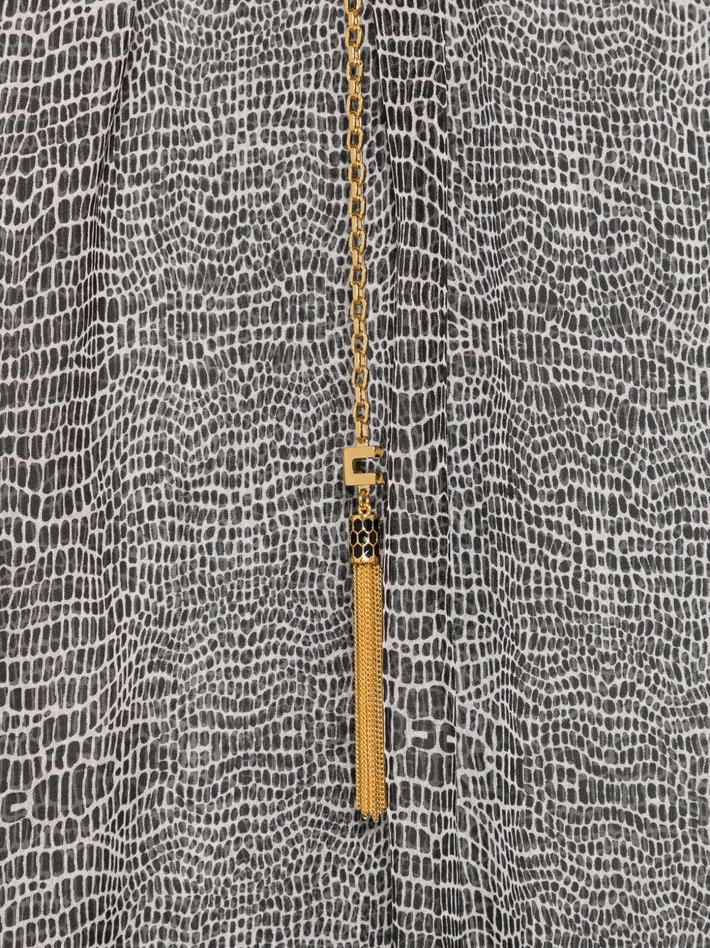 Top in Seta con Stampa Rettile e Maniche Increspate CA12757E2 110 ELISABETTA FRANCHI