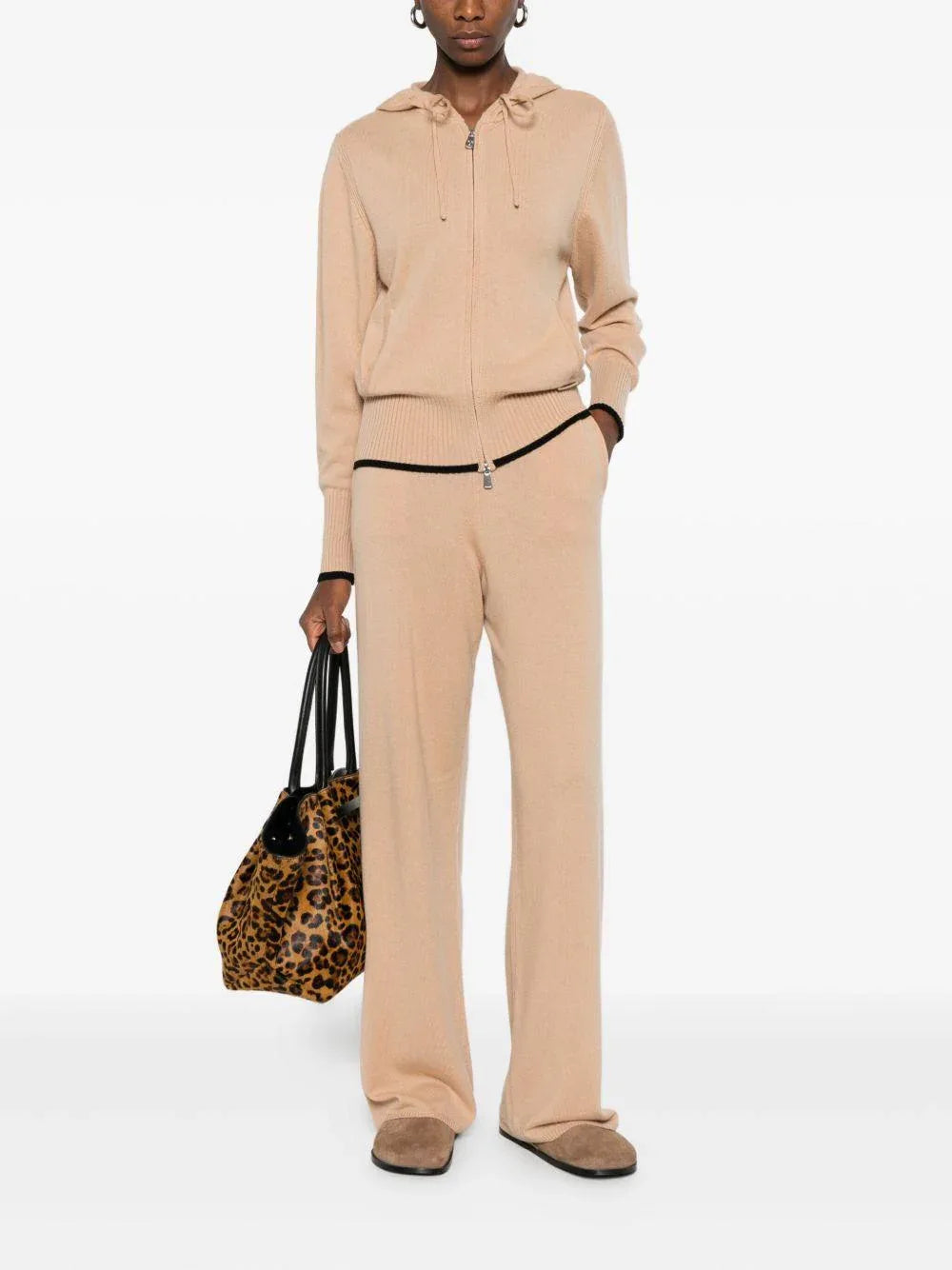 Pantaloni beige in maglia - Preludio Moda