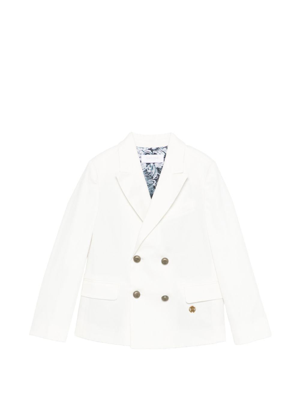 Blazer doppiopetto con bottoni dorati CBP26100GC WHITE ROBERTO CAVALLI JUNIOR