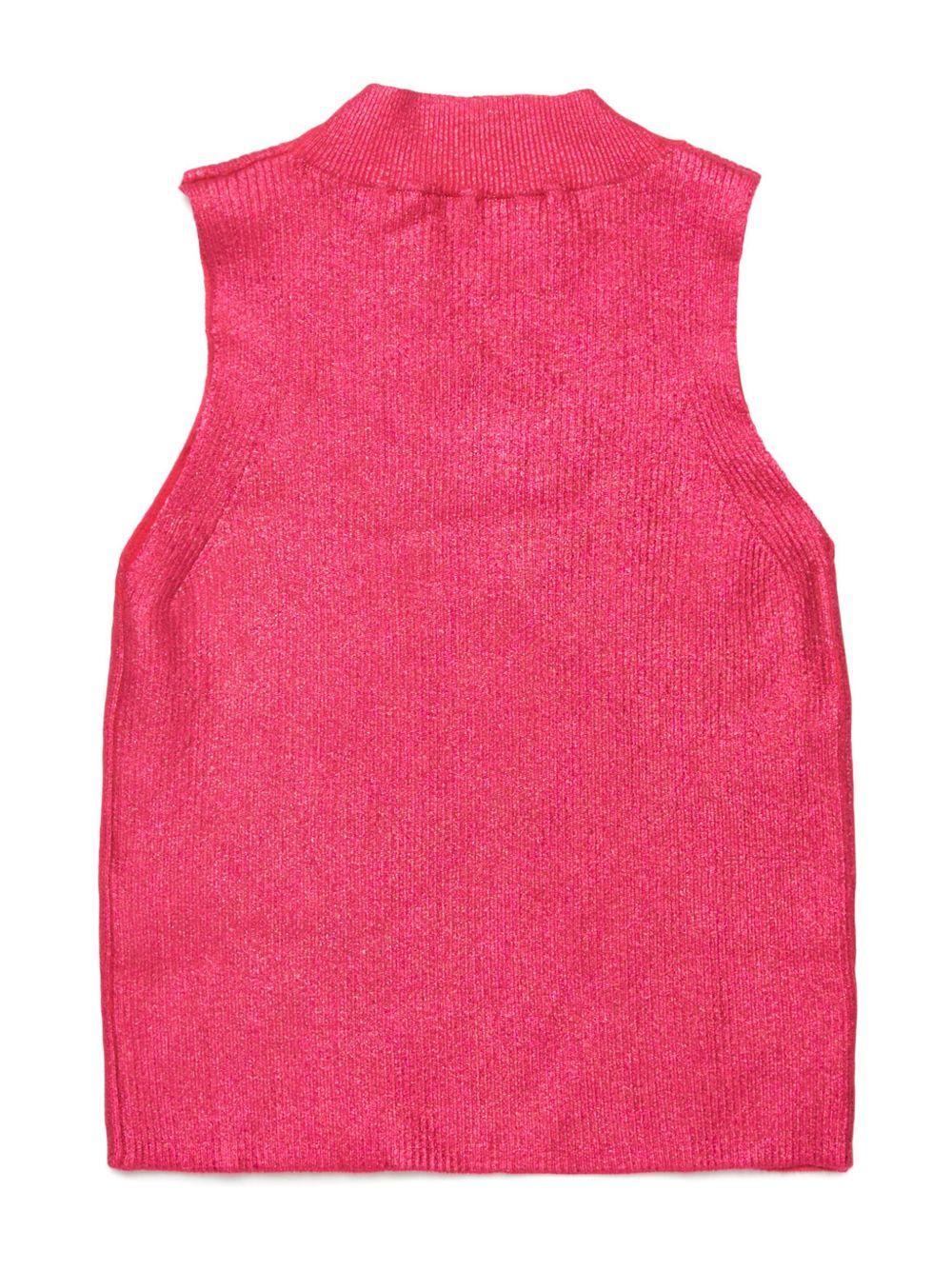 Canotta fucsia in maglia lurex