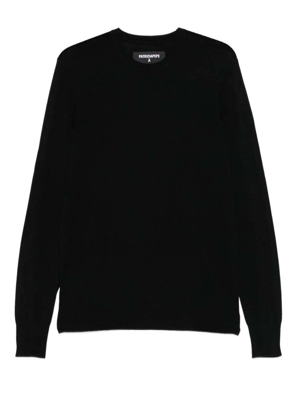 Maglione nero girocollo in lana - Preludio Moda