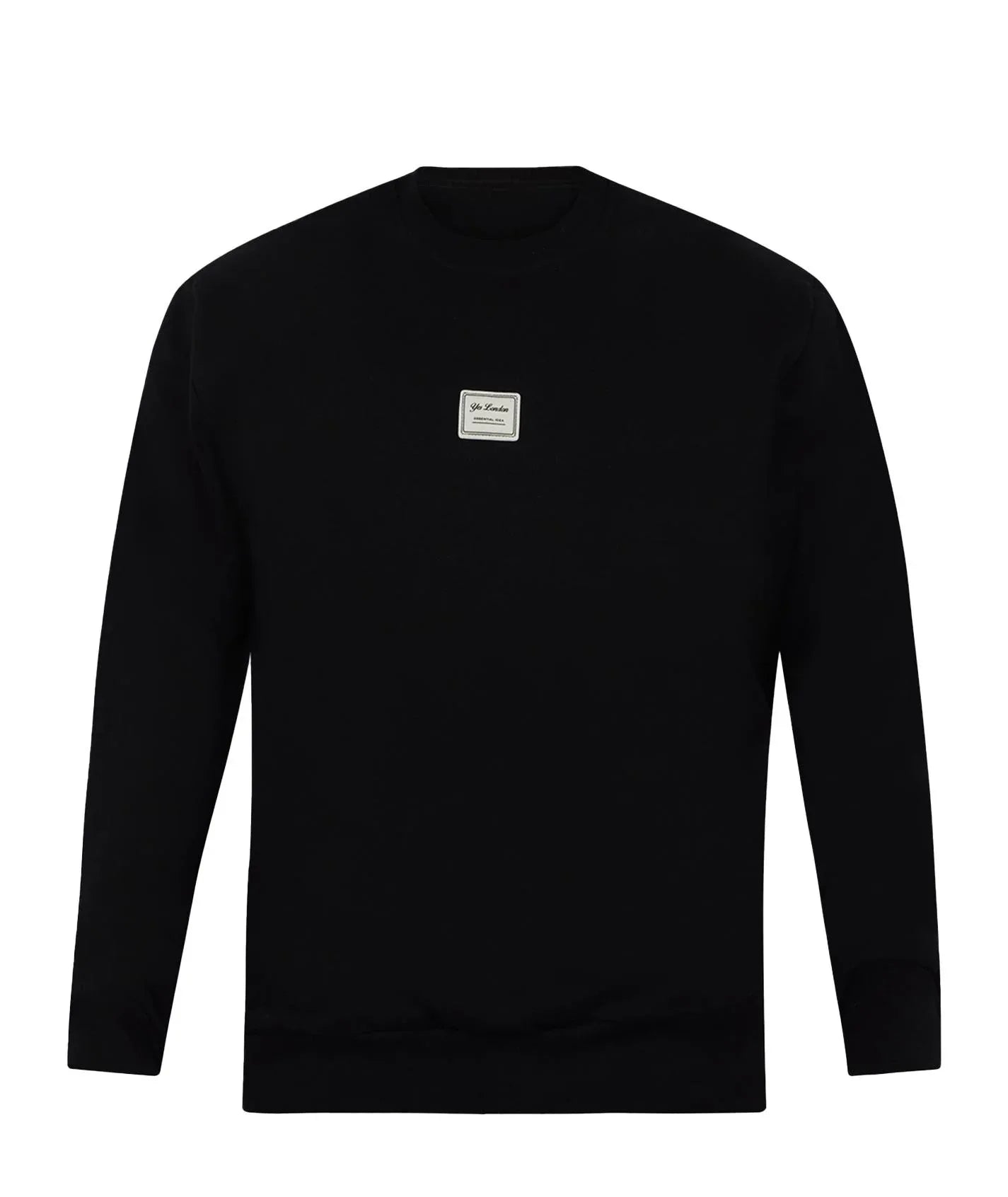 Felpa nera baisc mini patch frontale - Preludio Moda