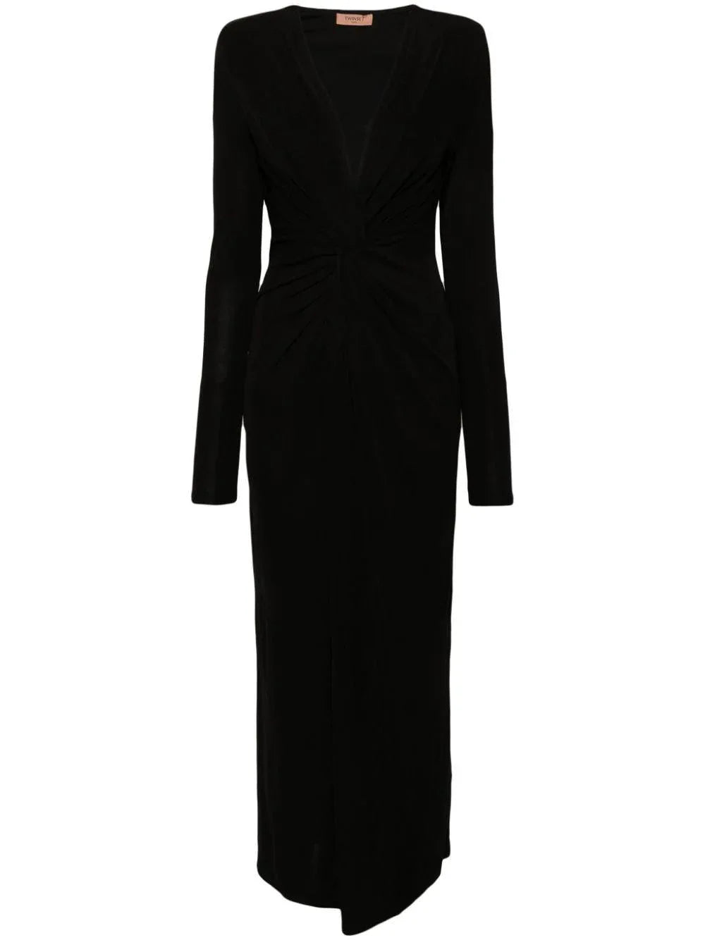 Abito nero lungo nodo centrale - Preludio Moda