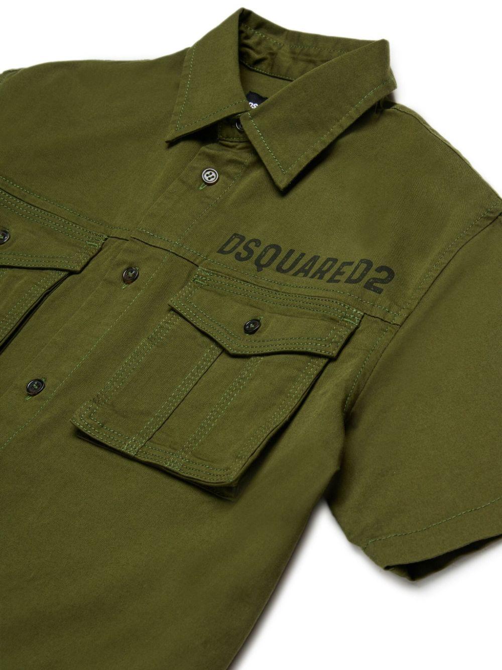 Camicia cargo verde militare DQ2775D0ACB DQ513 DSQUARED KIDS