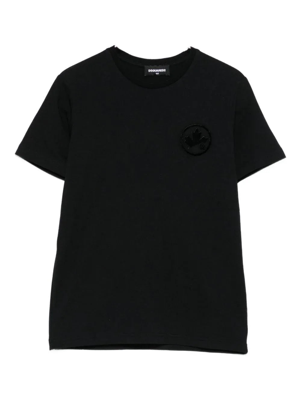 T-shirt nera con logo - Preludio Moda