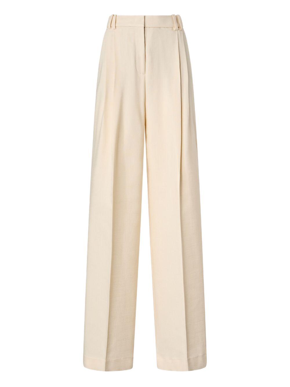 Pantaloni palazzo a vita alta con pieghe 106918A2W6 C00 PINKO