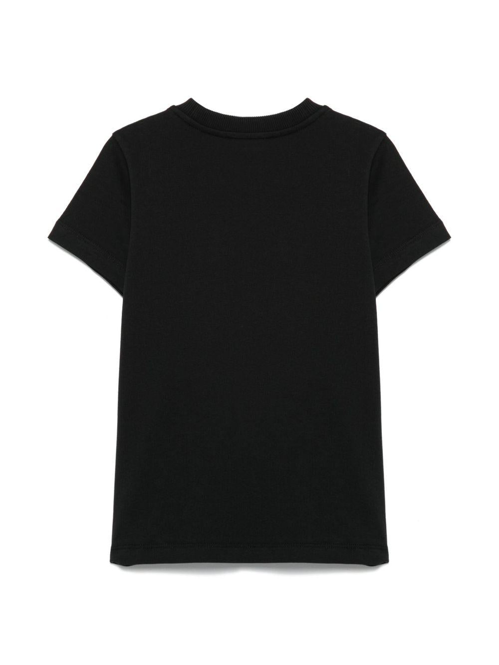 T-shirt nera logo ricamo