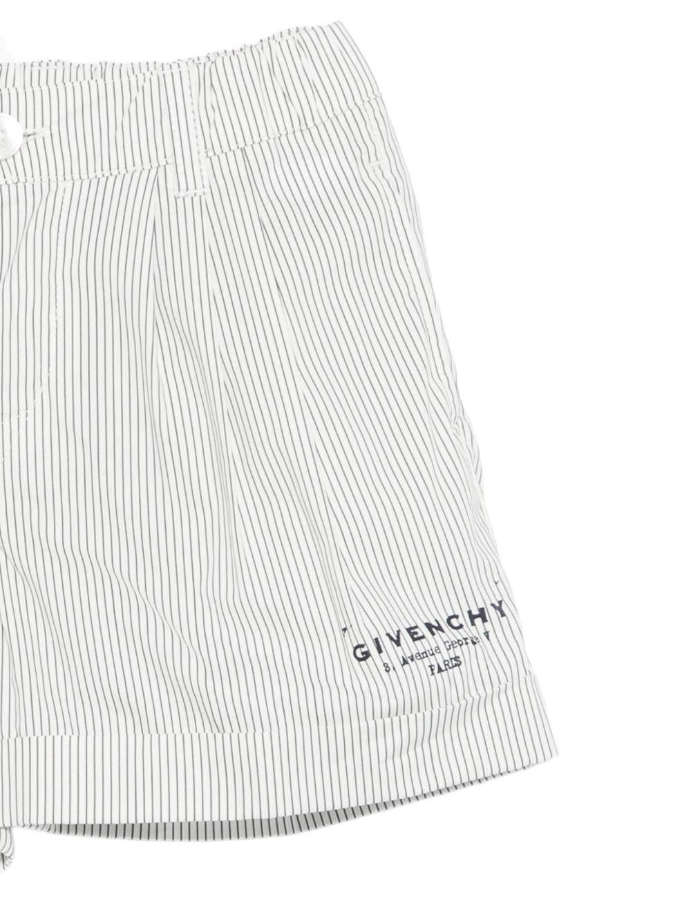 Completo camicia e bermuda in cotone a righe H31189 N78 GIVENCHY KIDS