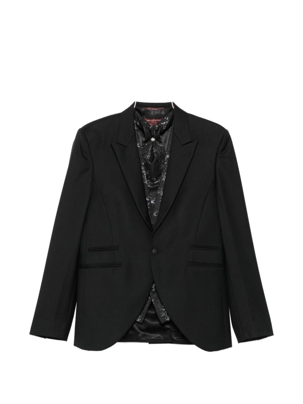 999 Abito Nero Rever Lancia +gilet/cravatta Operato 44JX123C105496 NERO CARLO PIGNATELLI