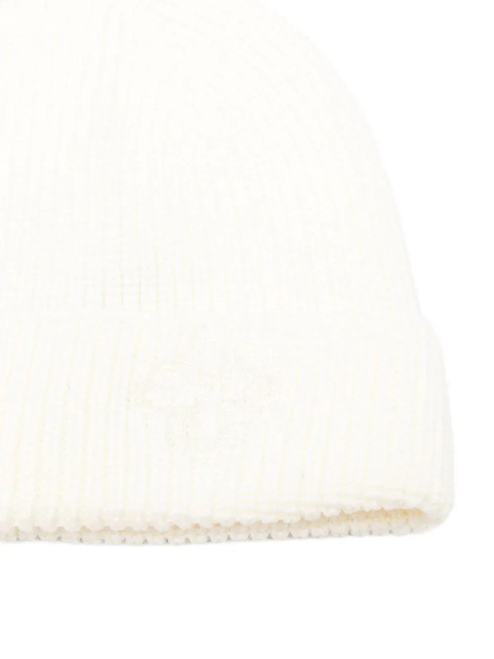 Berretto bianco con bordo a coste - Preludio Moda