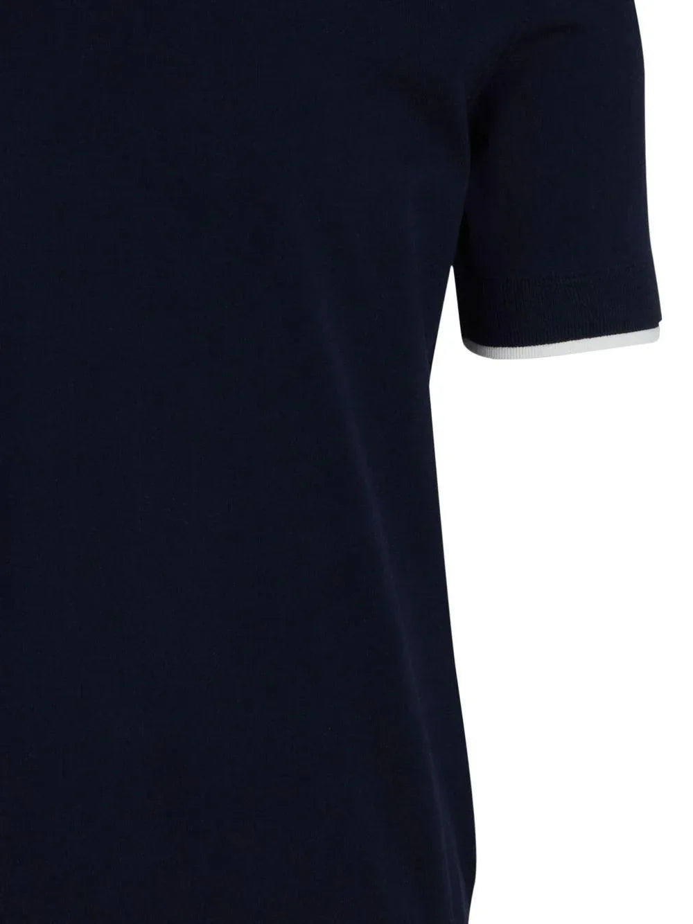 maglia girocollo blu orli a contrasto - Preludio Moda