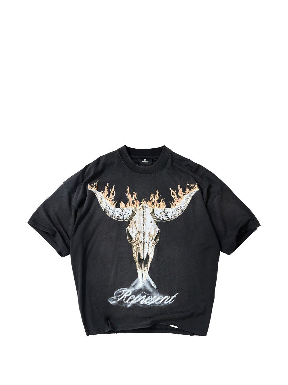 T-shirt con stampa teschio MLM100592 004 REPRESENT