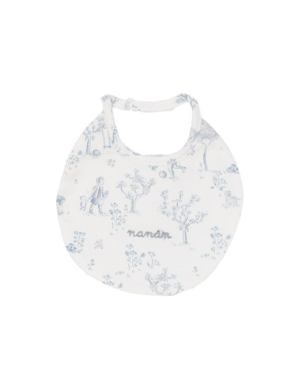 Bavaglino azzurro con stampa I25117A AZZURRO NANAN KIDS