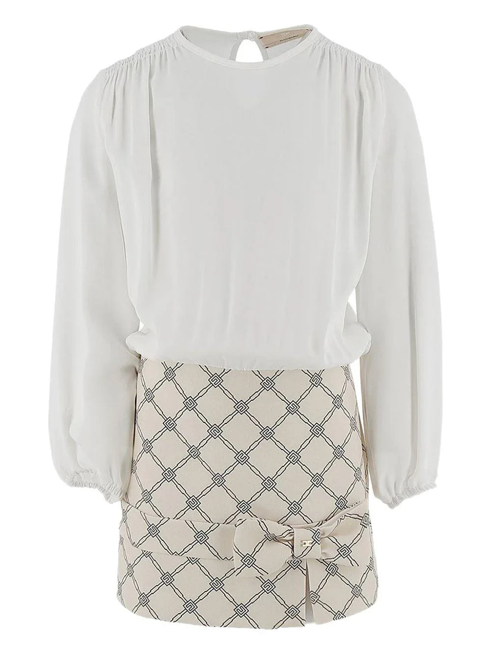 Abito avorio con blusa e gonna logata - Preludio Moda