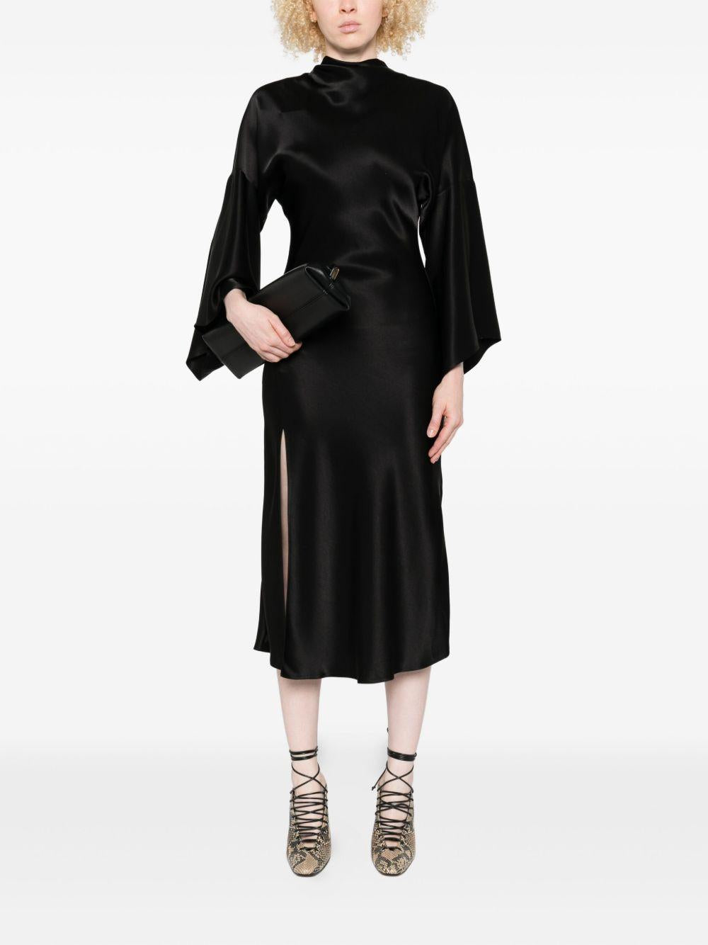 Abito midi nero con schiena scoperta 105730A1Y5 Z99 PINKO