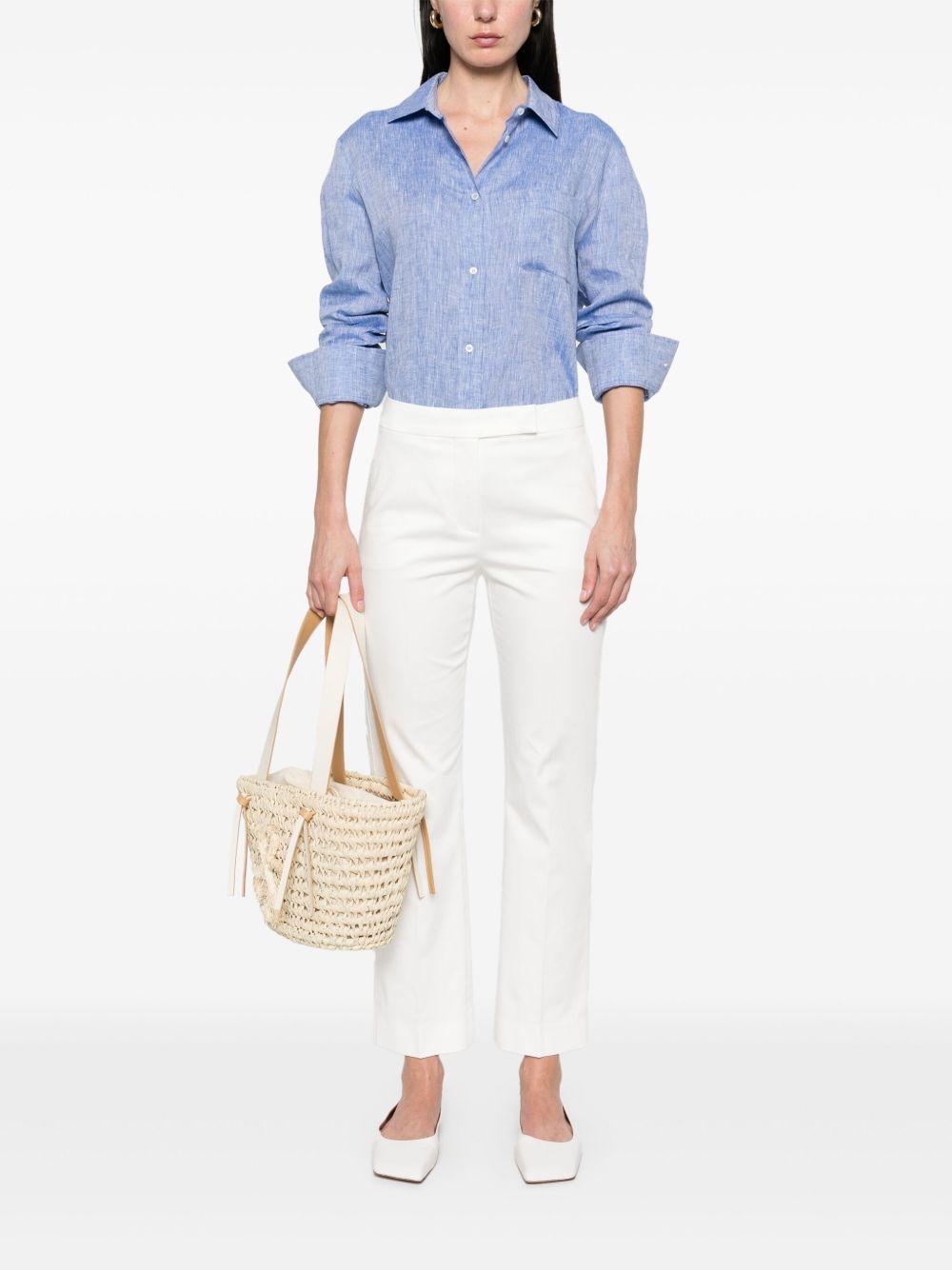 Camicia Elise regular fit in lino denim chiaro