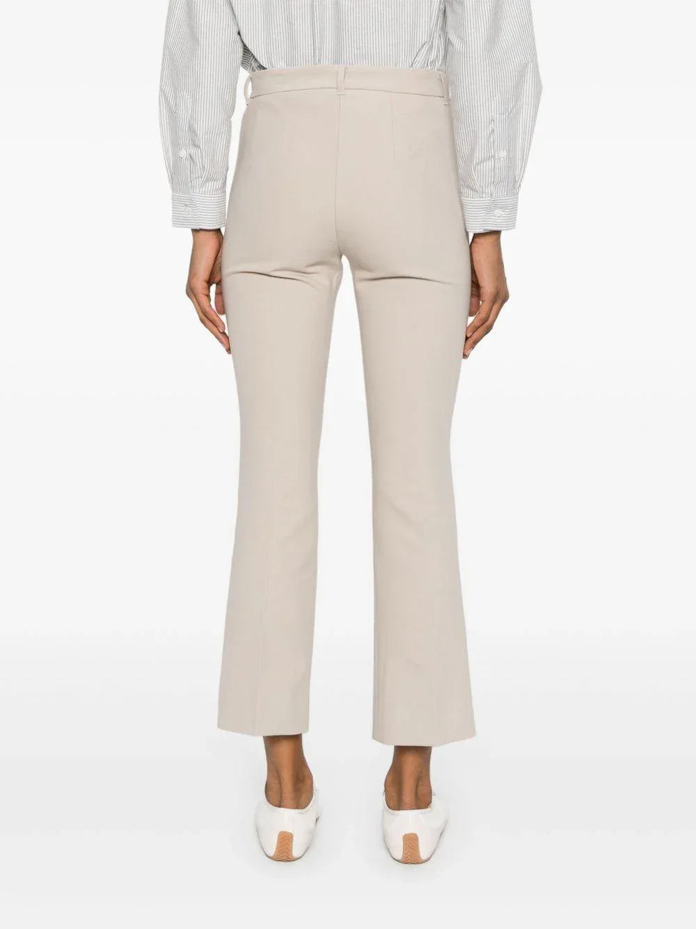 Pantalone Fatina slim in cotone e viscosa stretch ecru - Preludio Moda