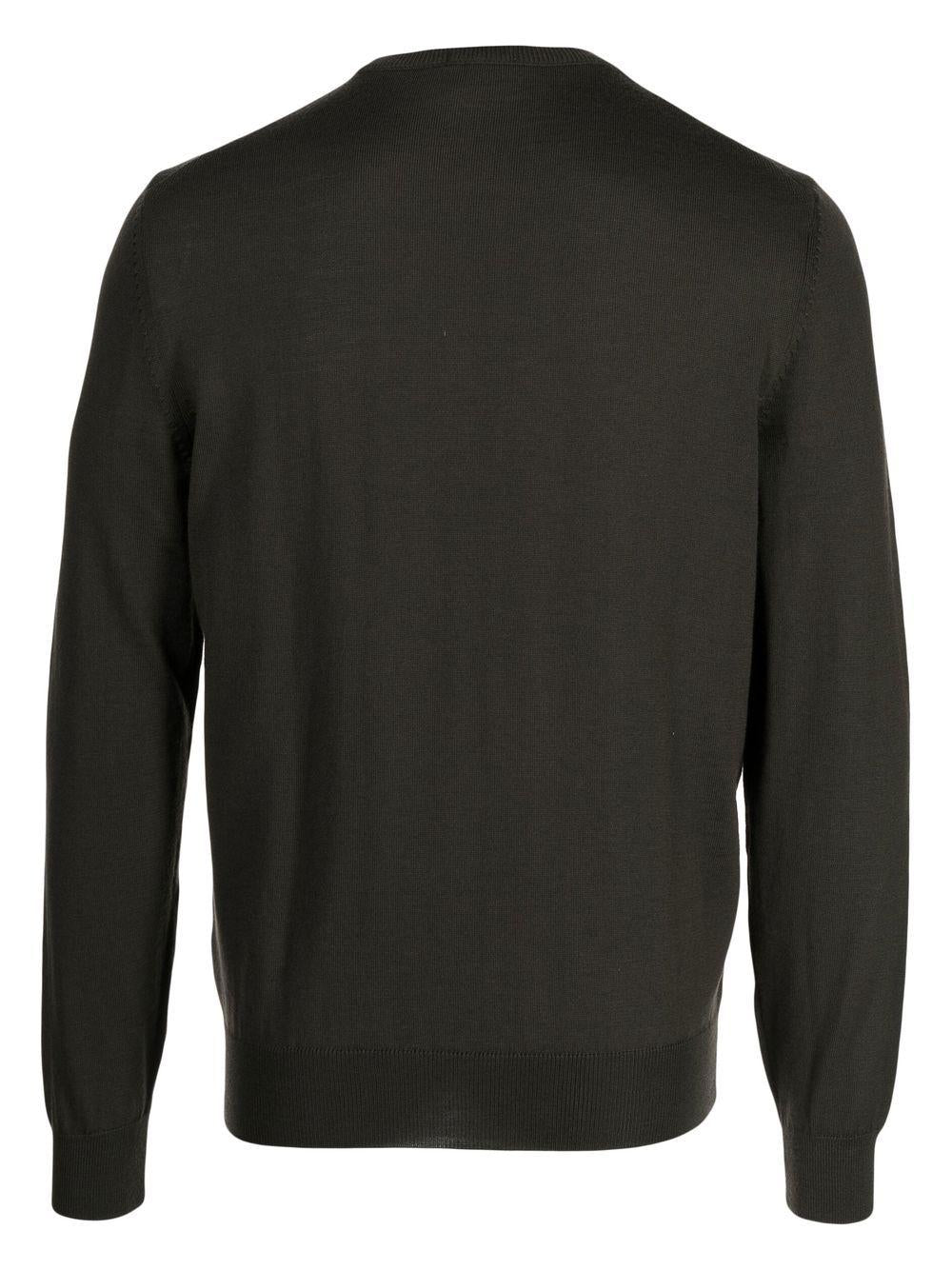 Maglione ricamato a maglia fine con logo 50476364 342 BOSS