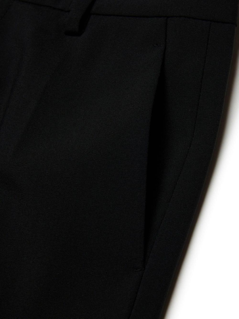 Pantalone nero con piega stirata lana - Preludio Moda