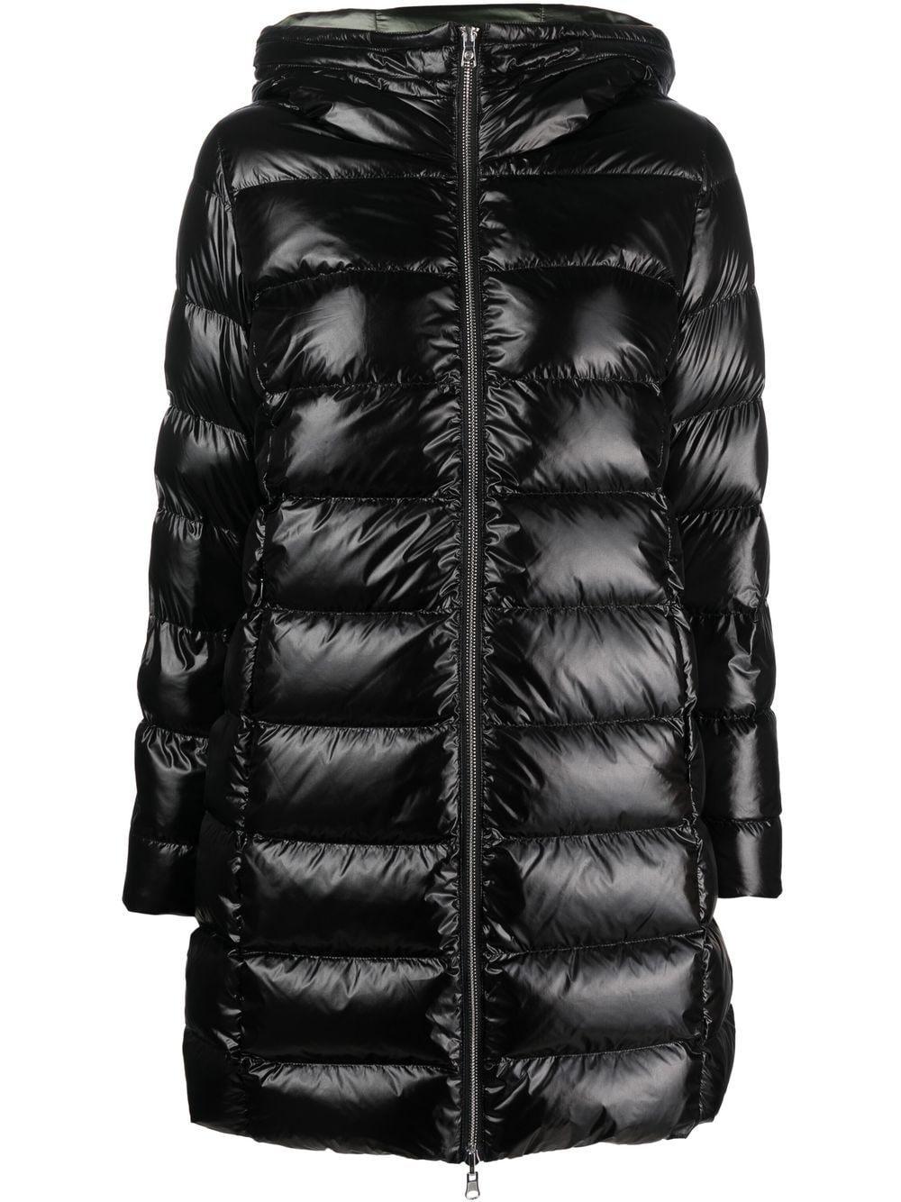 Piumino lungo trapuntato reversibile nero 22255WG 99 COLMAR
