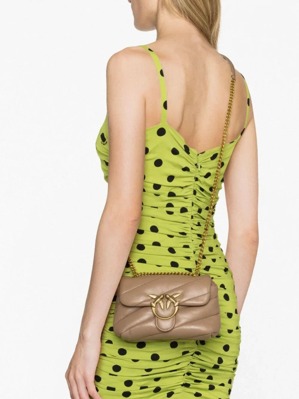 Borsa a Spalla Imbottita in Pelle Marrone - Preludio Moda