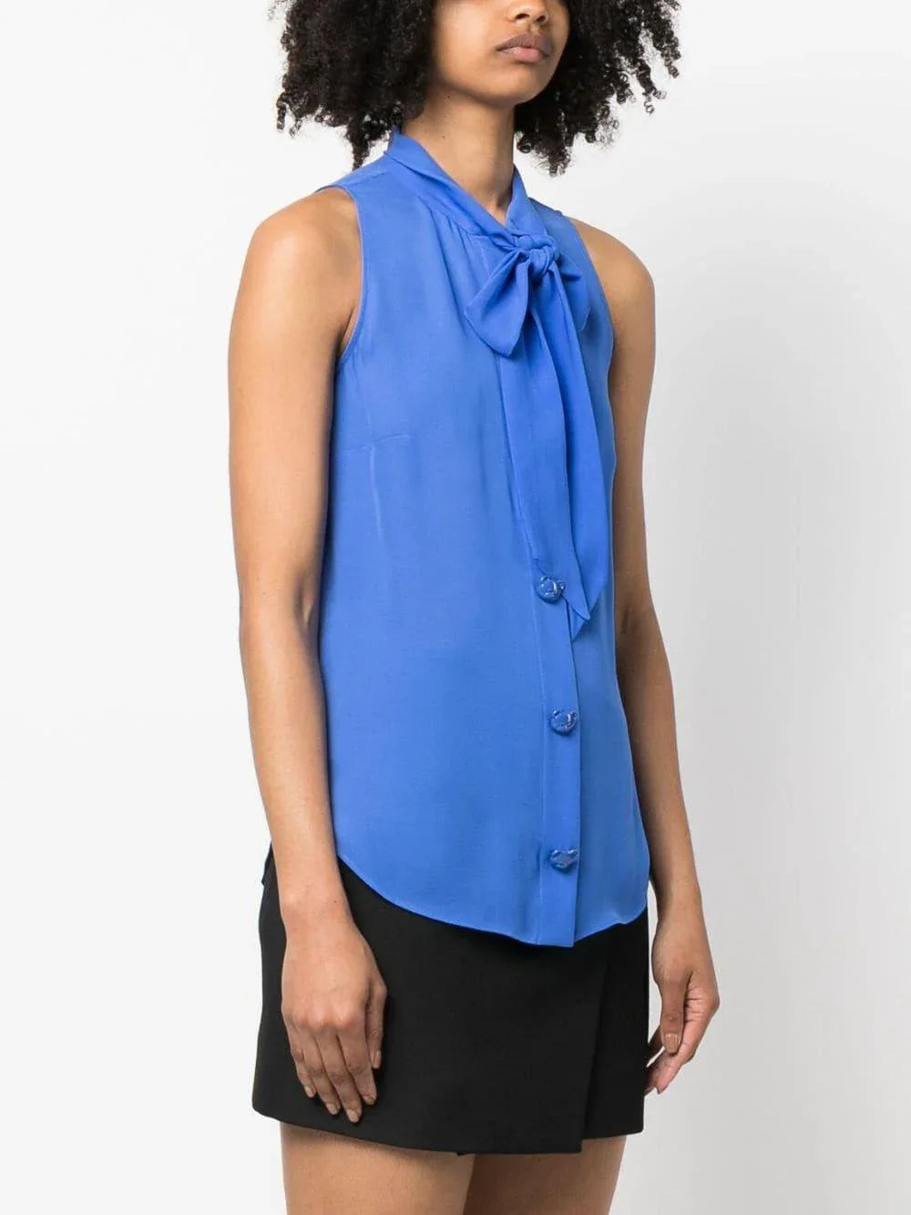 Camicia bluette bottoni teddy seta - Preludio Moda