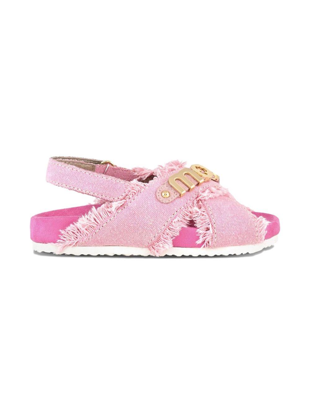Bio sandal kid recycled canvas rosa