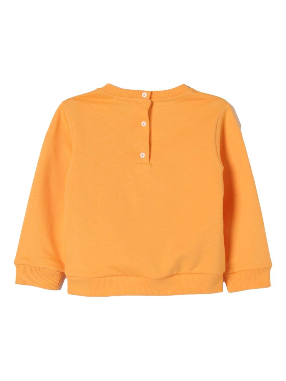 Felpa arancione neonato logo multicolor