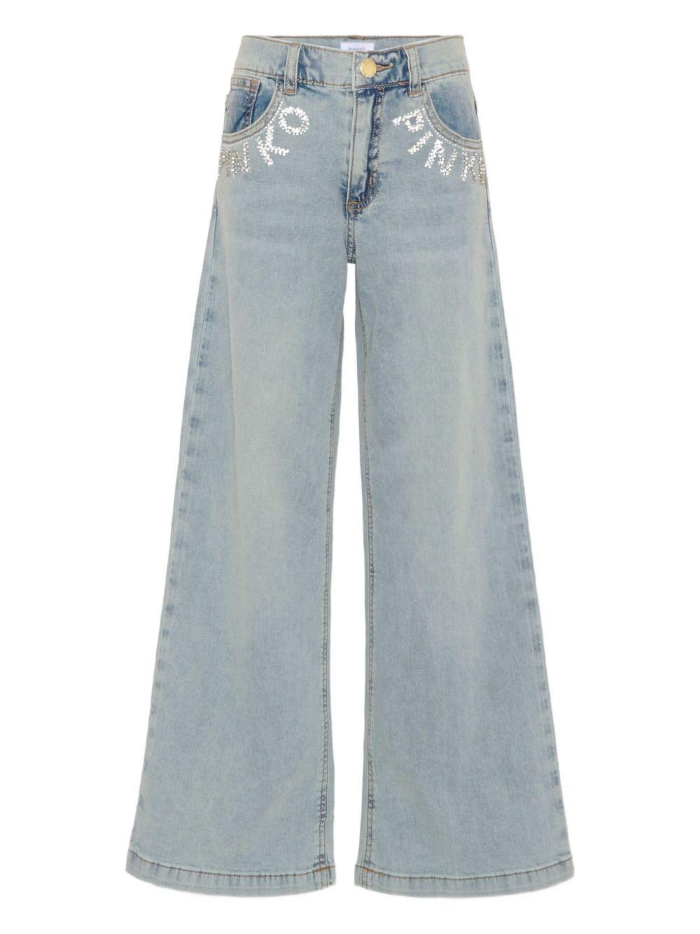 Jeans in denim chiaro con decorazione KFPA031CDS057 D812 PINKO UP