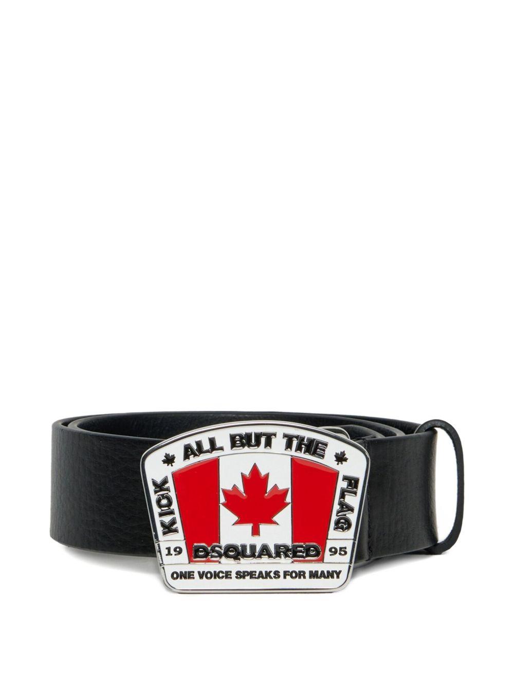 Cintura in Pelle con Fibbia Canadian Flag DQ3120D0AAY DQ900 DSQUARED KIDS