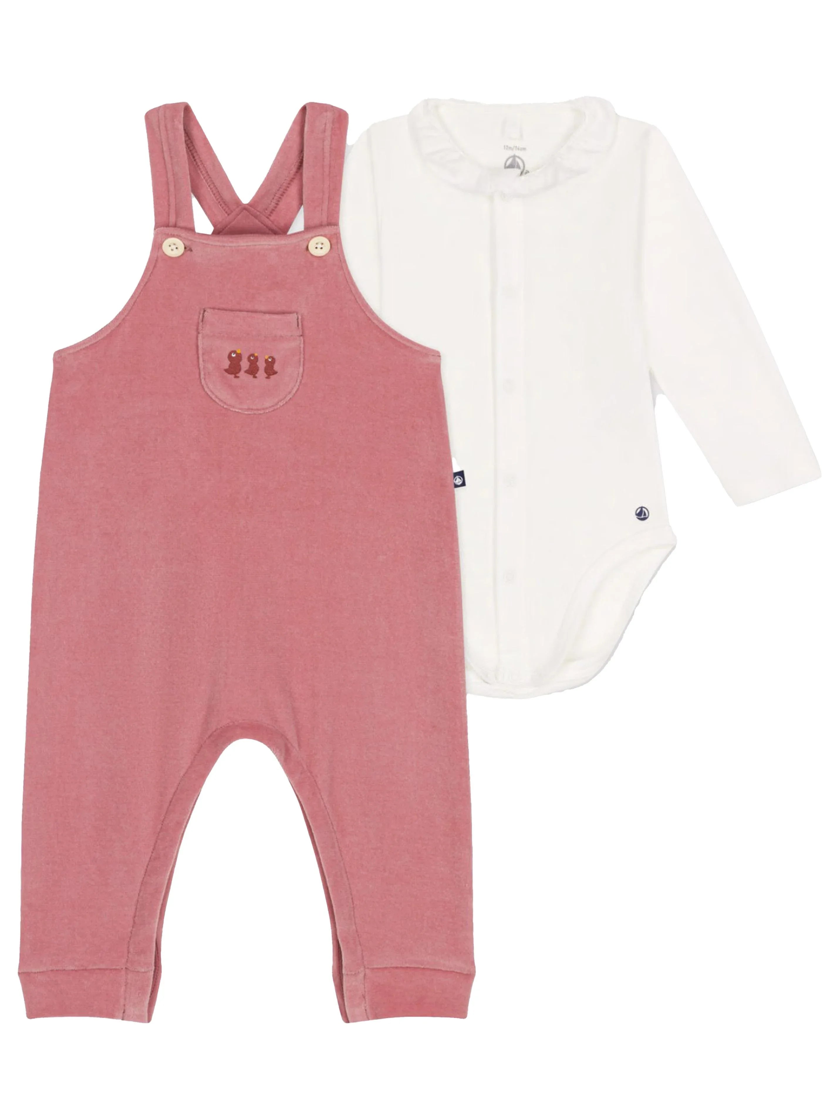 Set salopette rosa neonata (2pz) - Preludio Moda