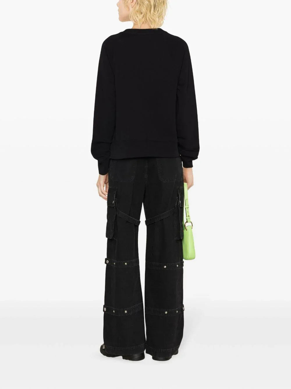 Felpa nera mini ricamo - Preludio Moda