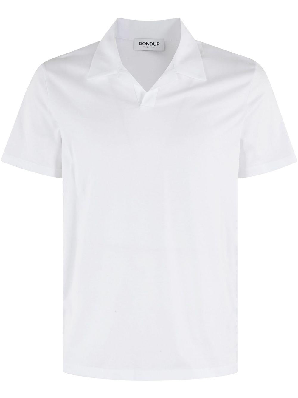 Polo regular logo ricamato bianca