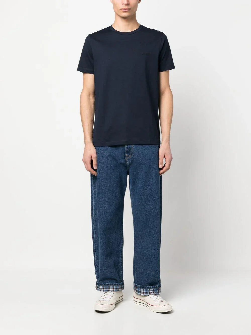 T-shirt a Maniche Corte con Logo Ricamato - Preludio Moda