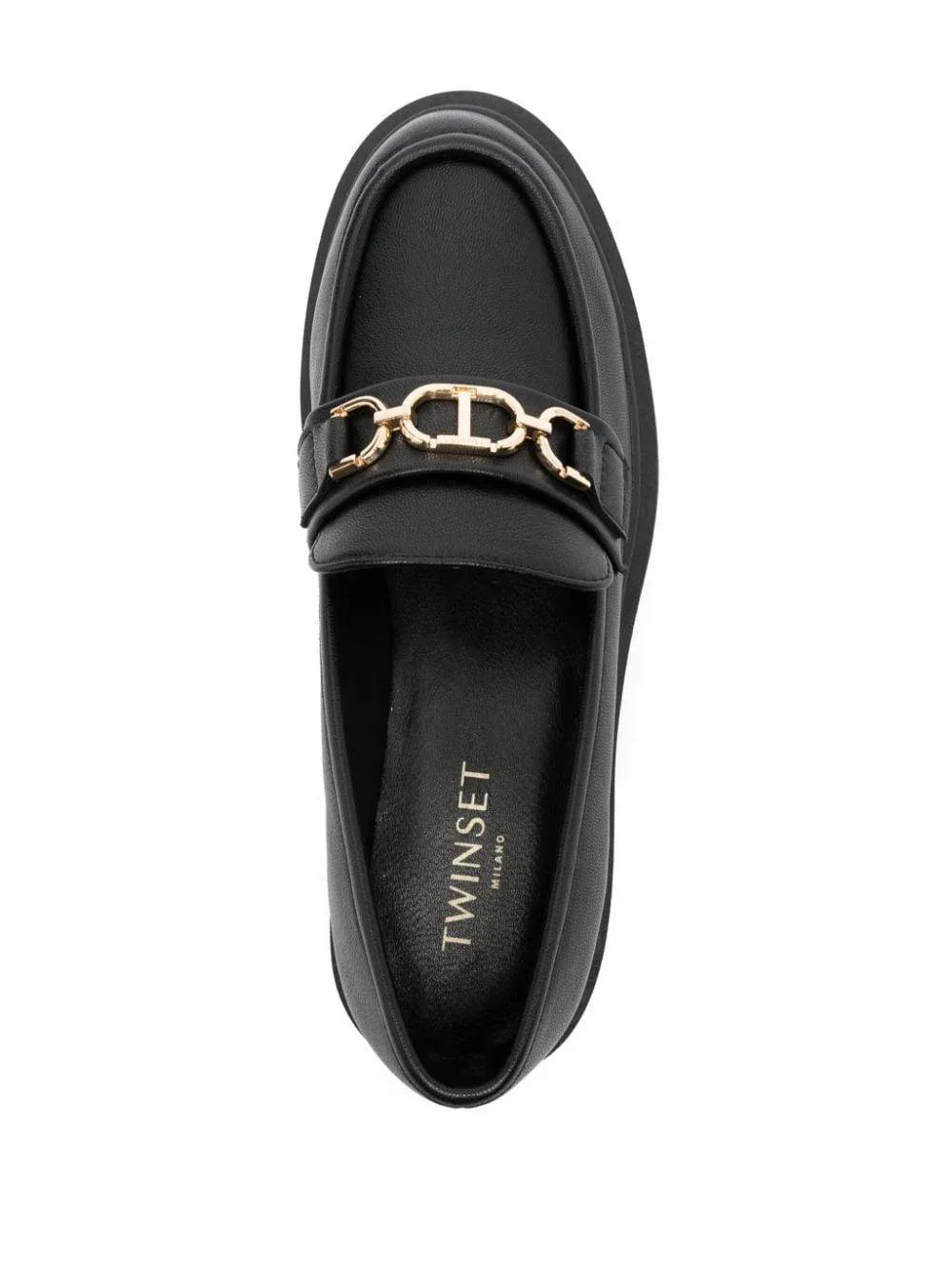 Mocassino nero catena Oval-T - Preludio Moda