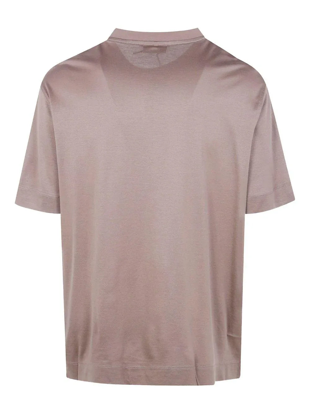T-shirt marrone con tasca applicata e collo a giro - Preludio Moda