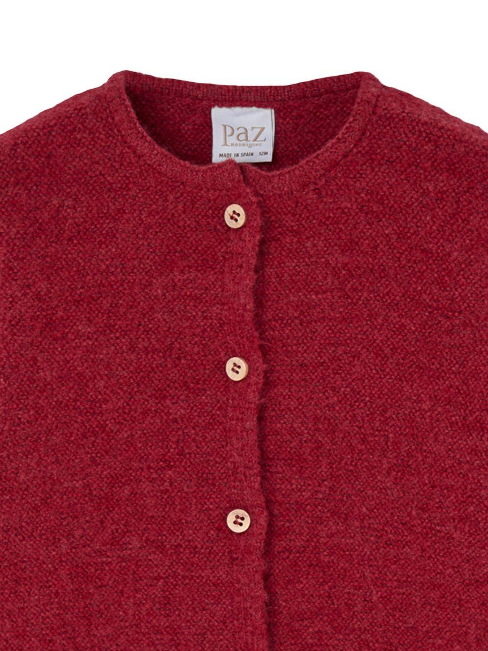 Cardigan Rosso con Lavorazione in Rilievo 001133014 53H104 PAZ RODRIGUEZ KIDS
