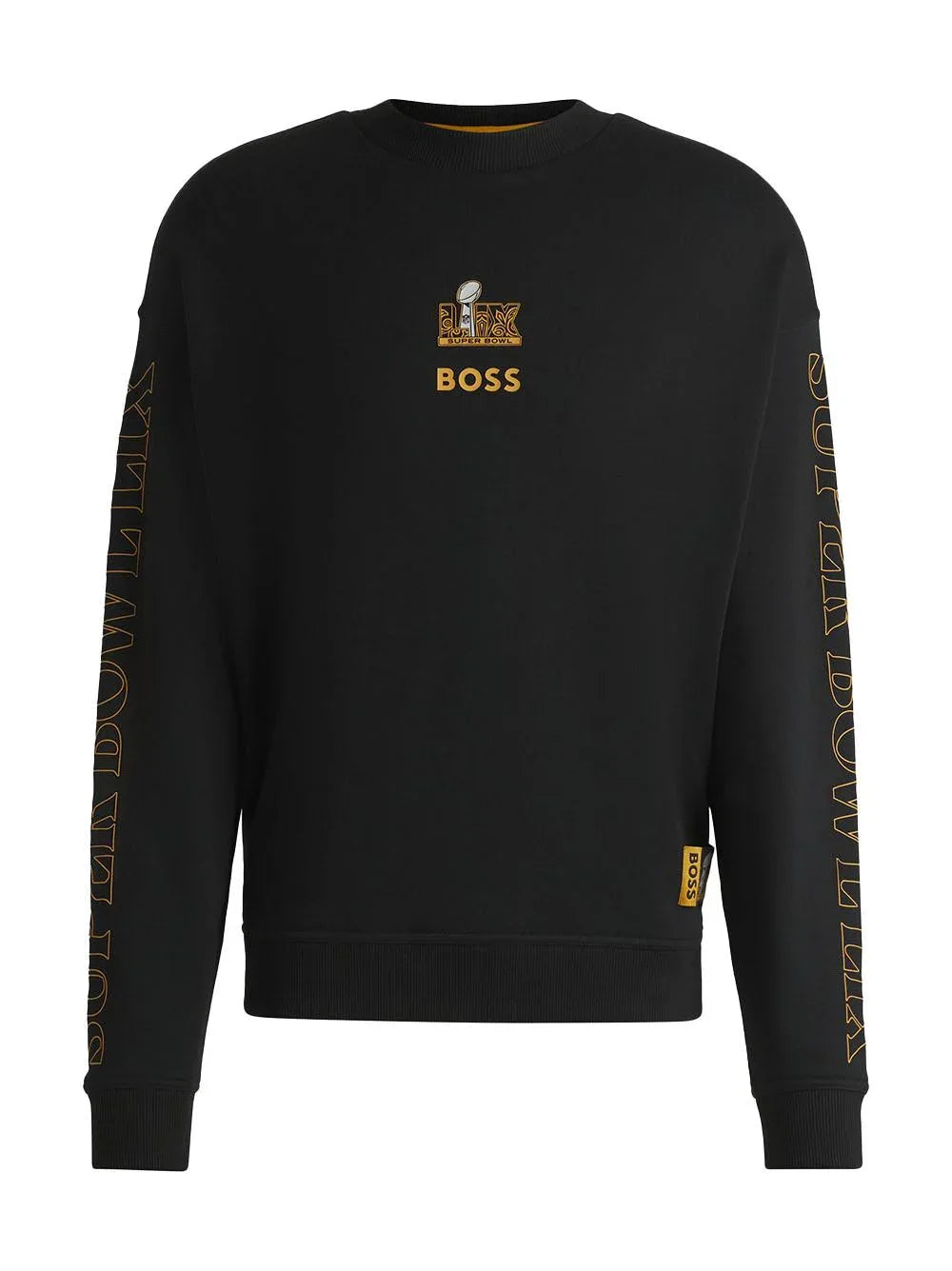 Felpa Boss x NFL nera con ricami oro - Preludio Moda
