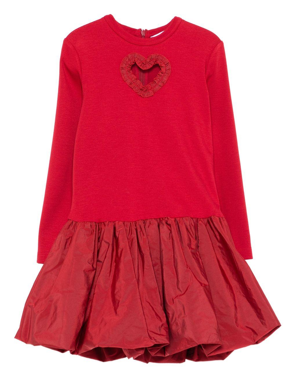 Abito rosso rubino a maniche lunghe 17F9026207 0043 MONNALISA KIDS