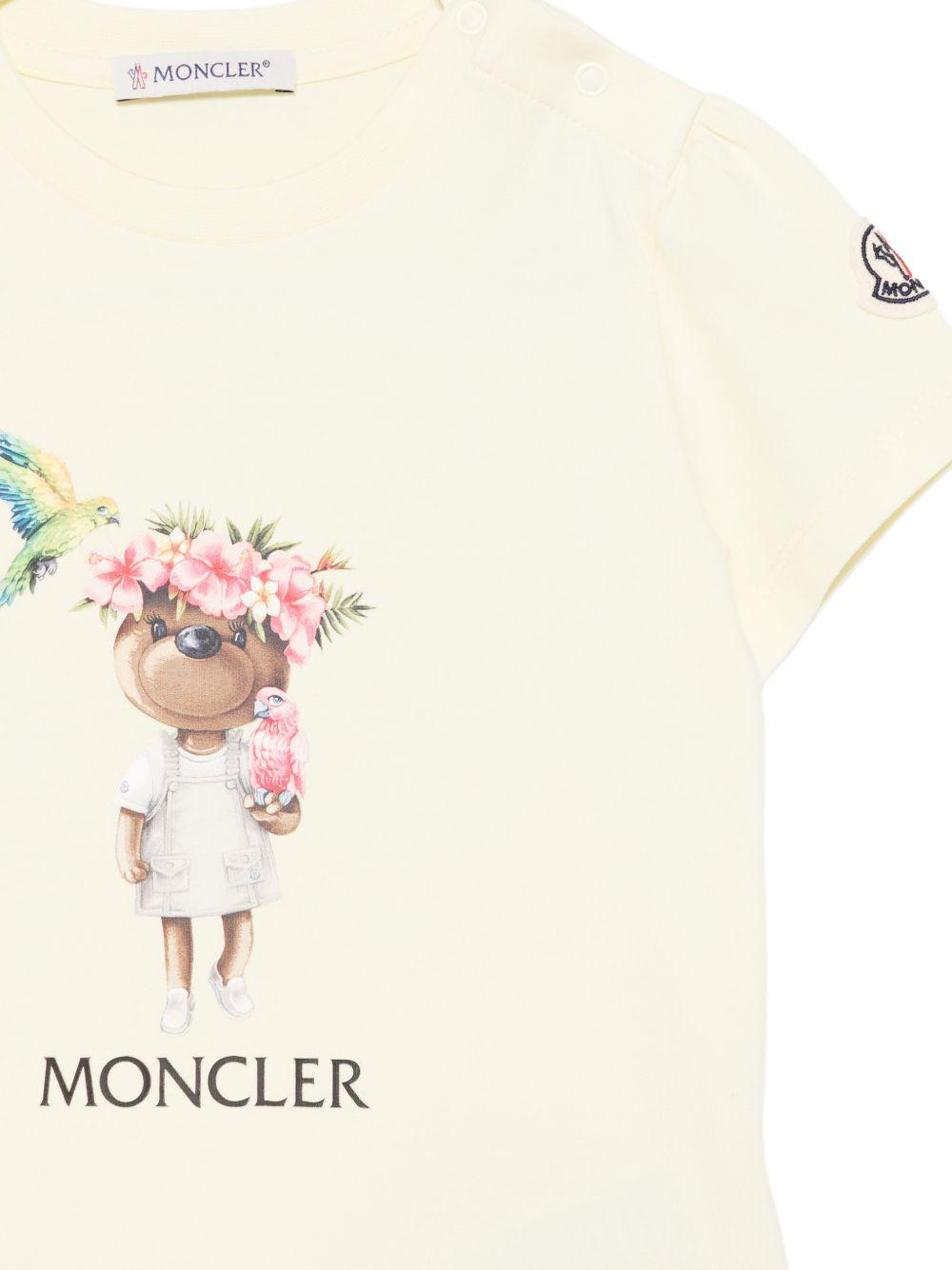 T-shirt in cotone con stampa L19518C0001189AUM 102 MONCLER KIDS