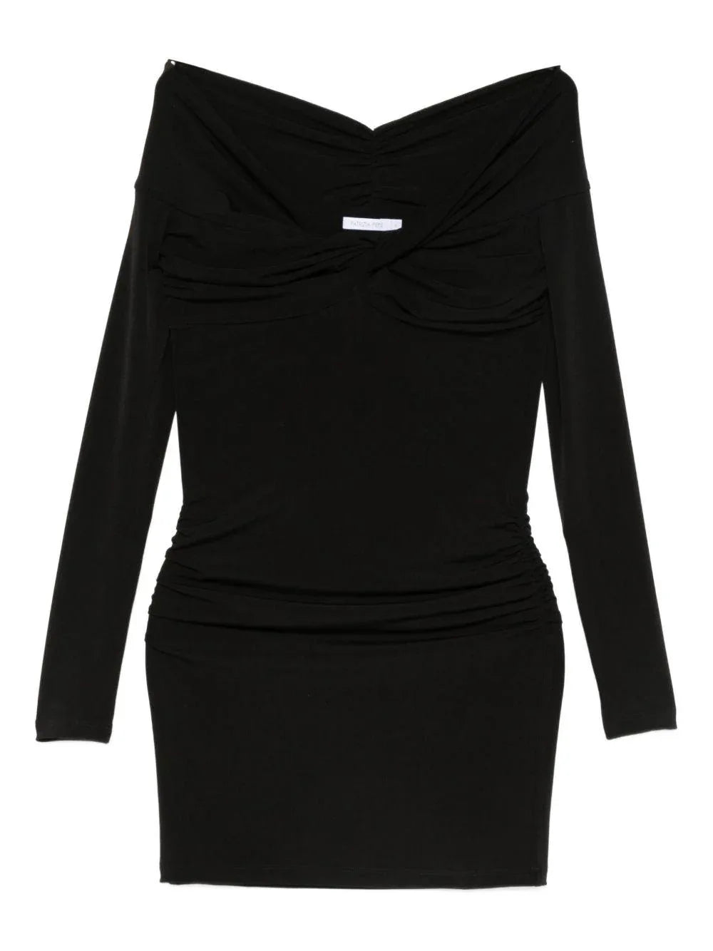 Abito corto nero drappeggiato - Preludio Moda