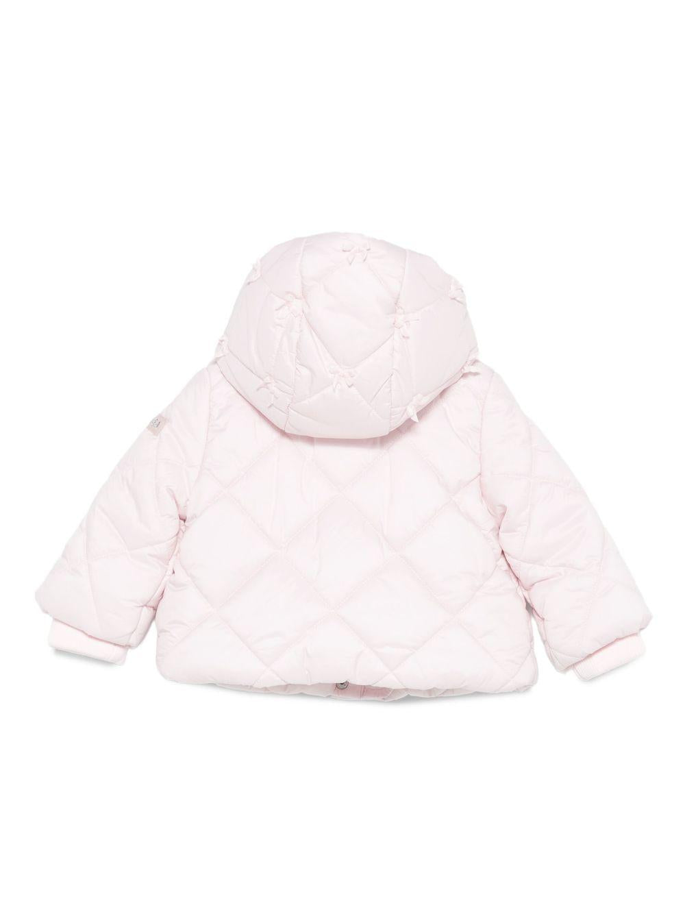 Piumino rosa trapuntato con cappuccio 37F1006022 0090 MONNALISA KIDS