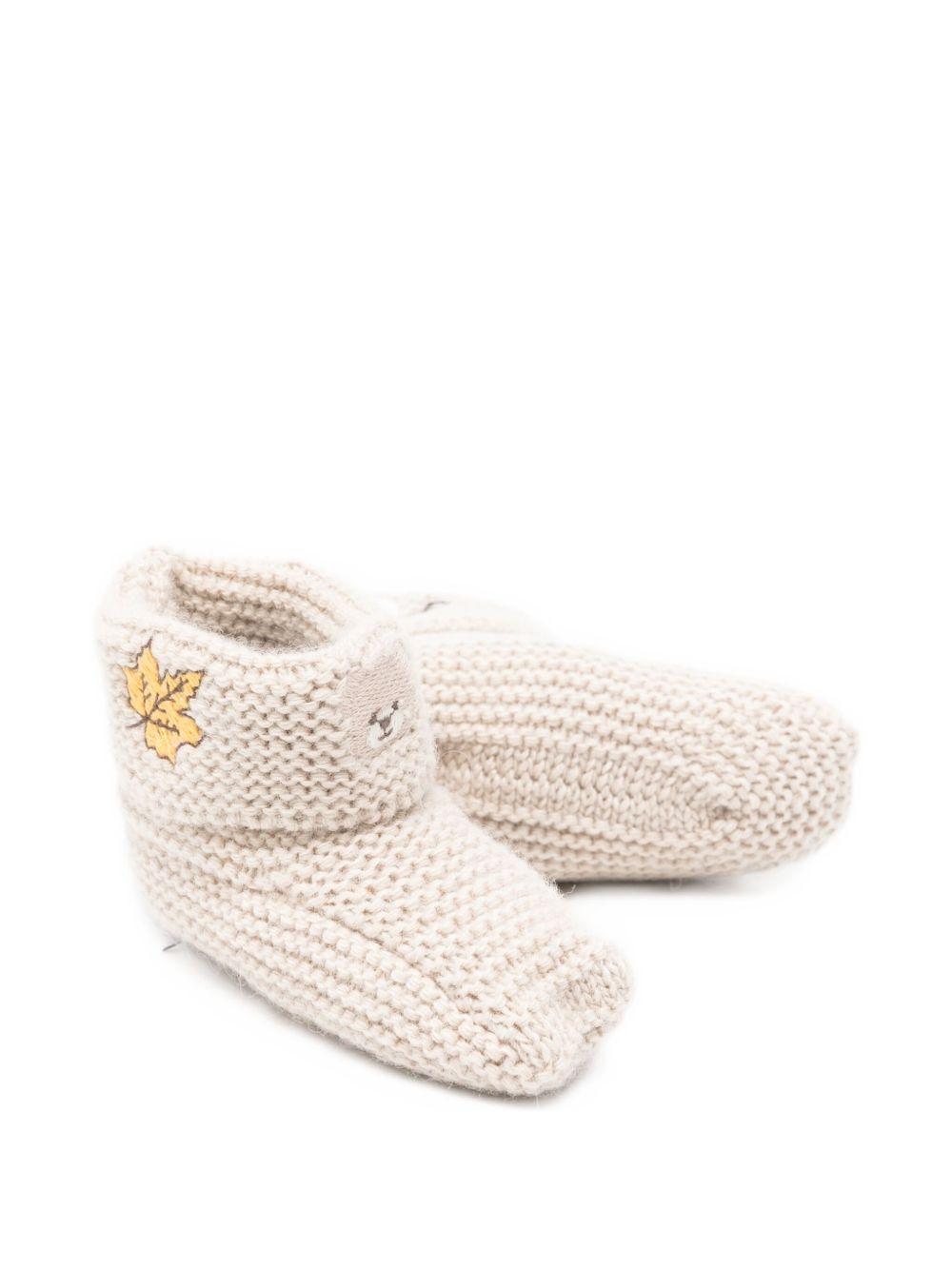 Slippers beige con ricamo orso I25013 BEIGE NANAN KIDS