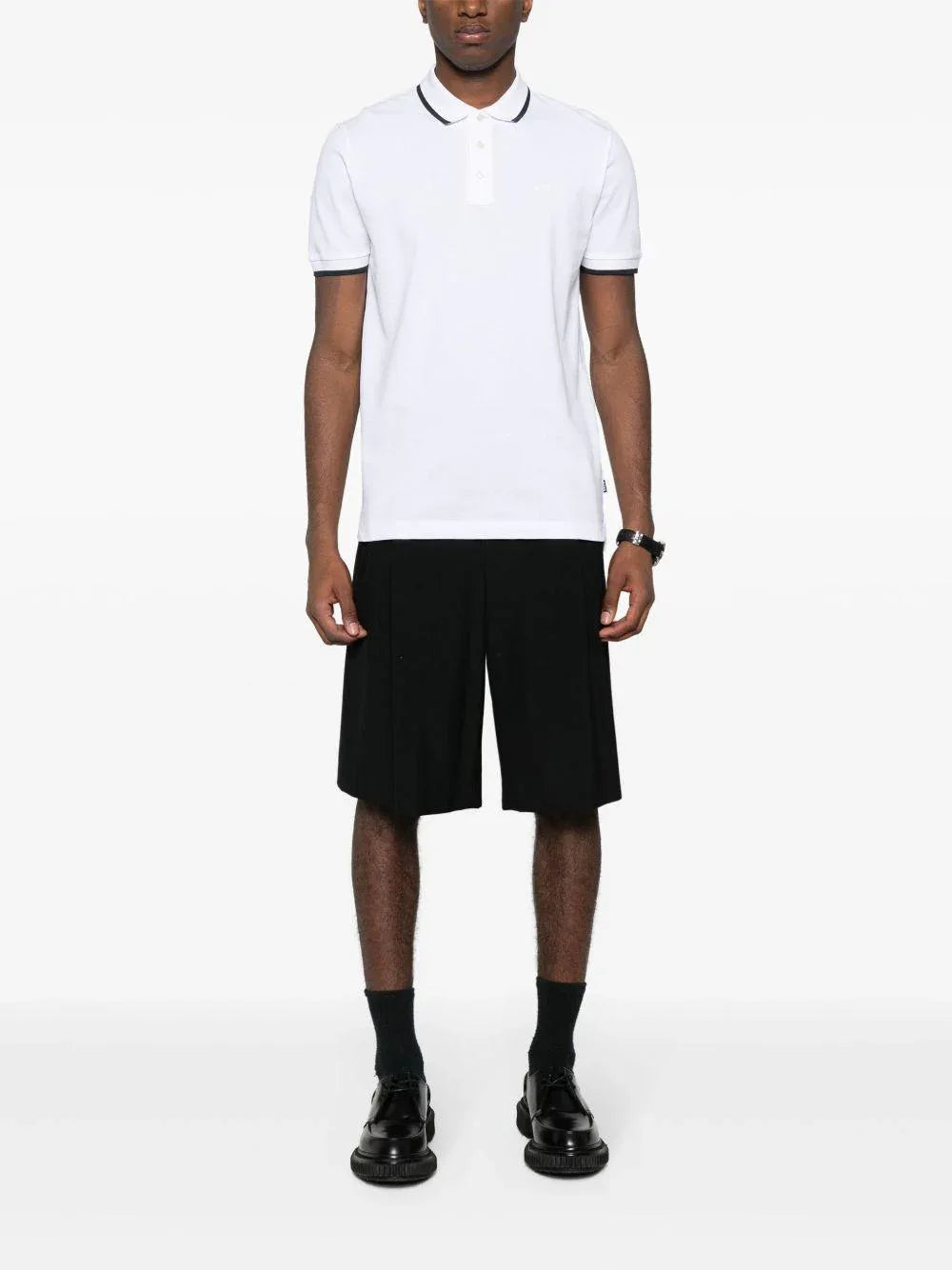 Polo parlay 190 bianca orli a contrasto - Preludio Moda