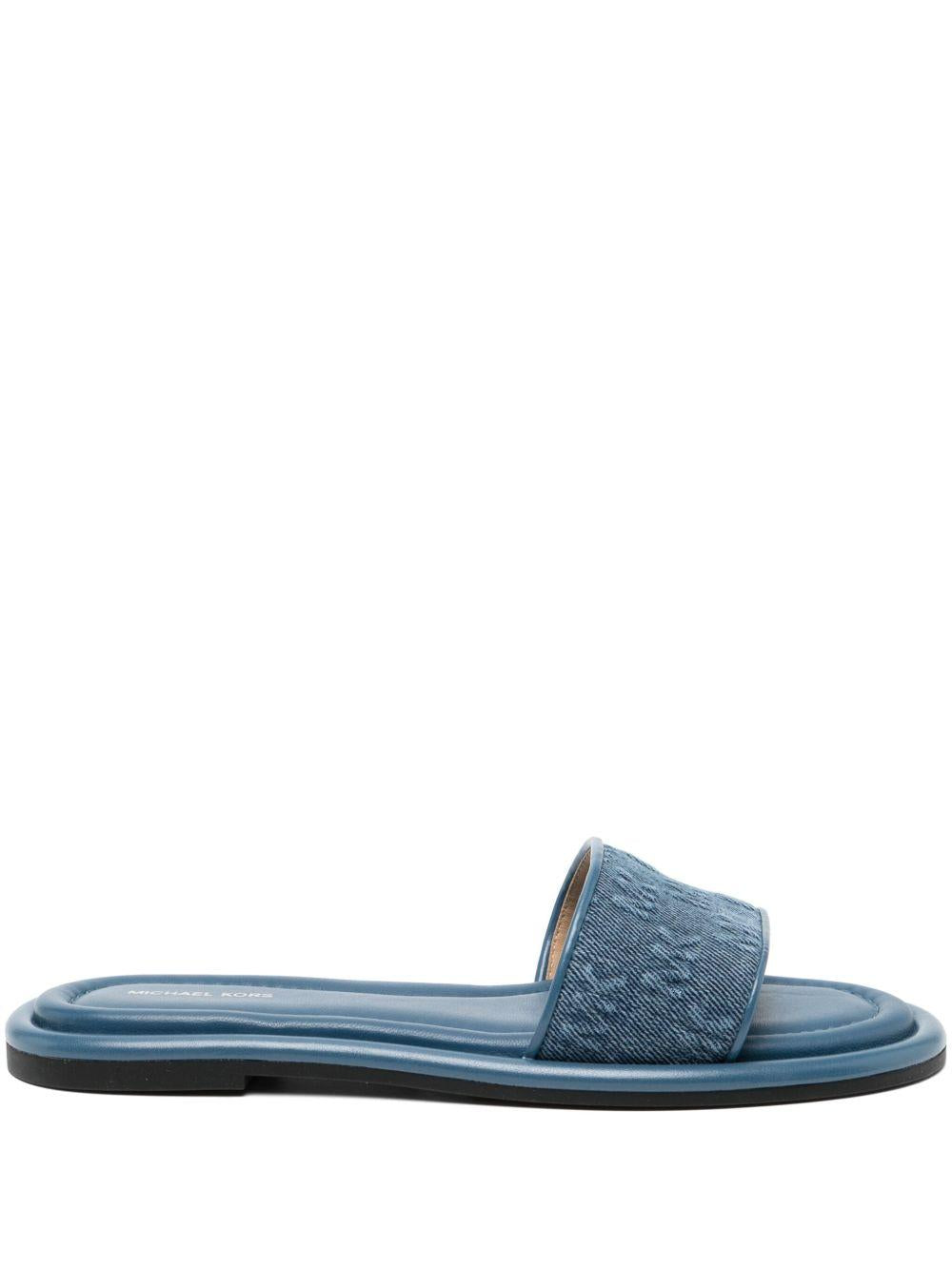 Ciabatta slide Dana in denim con logo in rilievo denim