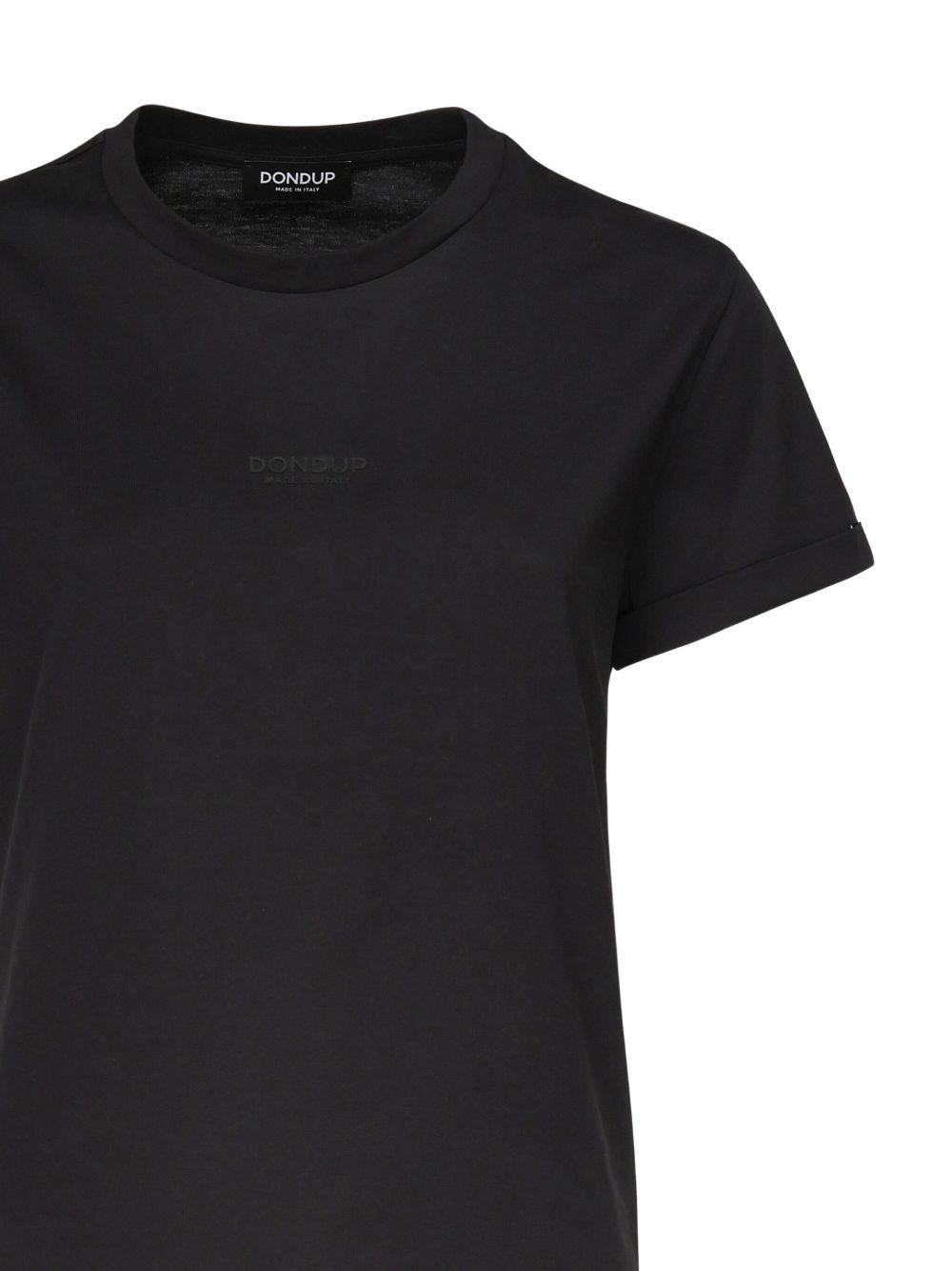 DONDUP T-shirt nera con logo frontale Made in Italy DS039JF0271DDU6DD 999 DONDUP