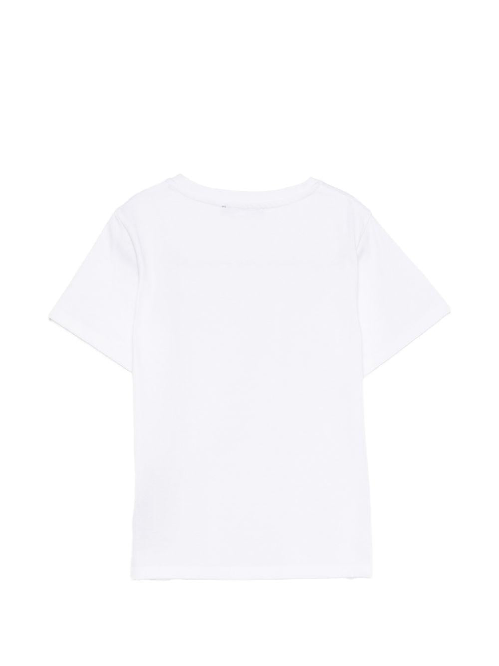 T-shirt in cotone con logo BY8R11Z3672 100BL BALMAIN KIDS